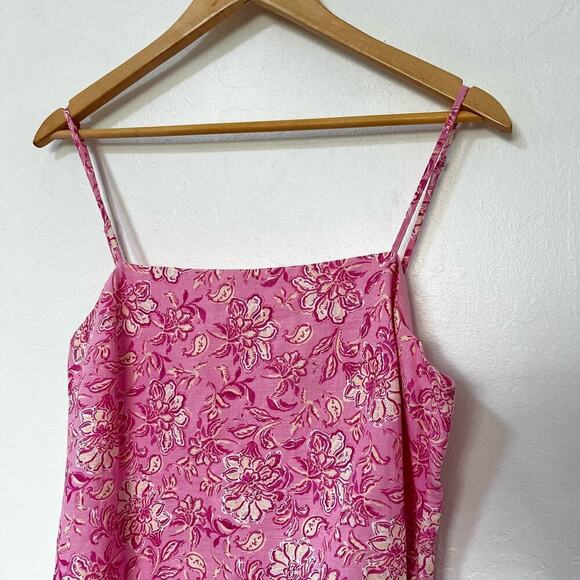 ZARA Floral Faux Wrap Mini Slip Dress Size L Pink Multicolor Barbie Coquette - Picture 5 of 11